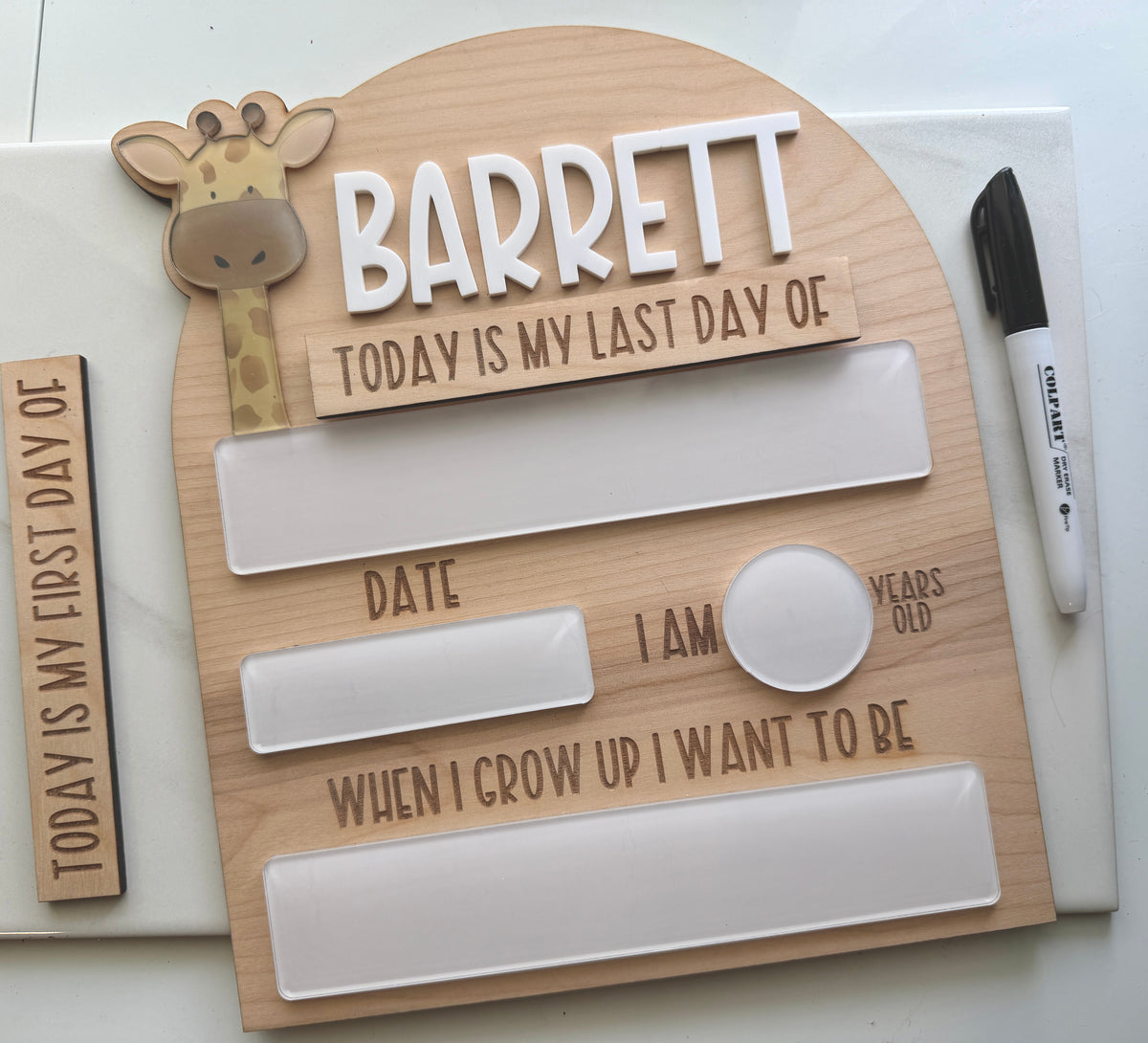 Giraffe Dry Erase Back to school Board