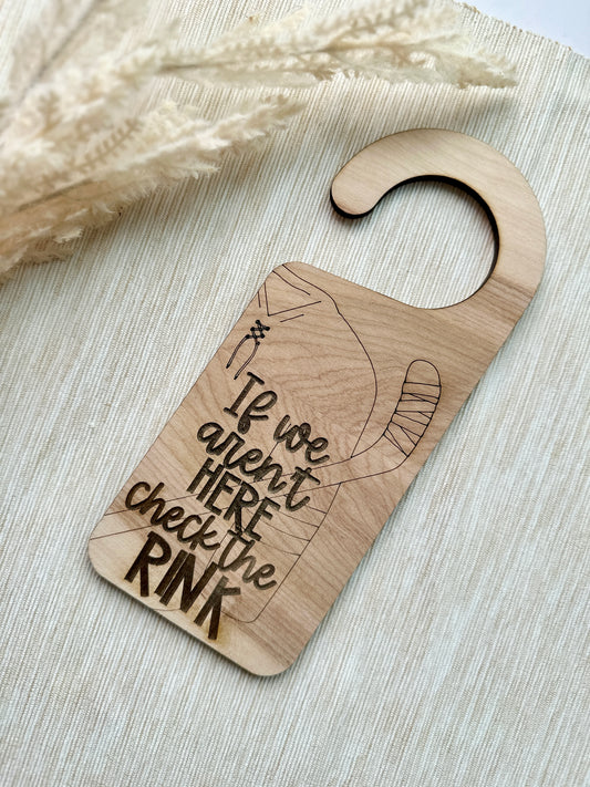 At the rink door hanger