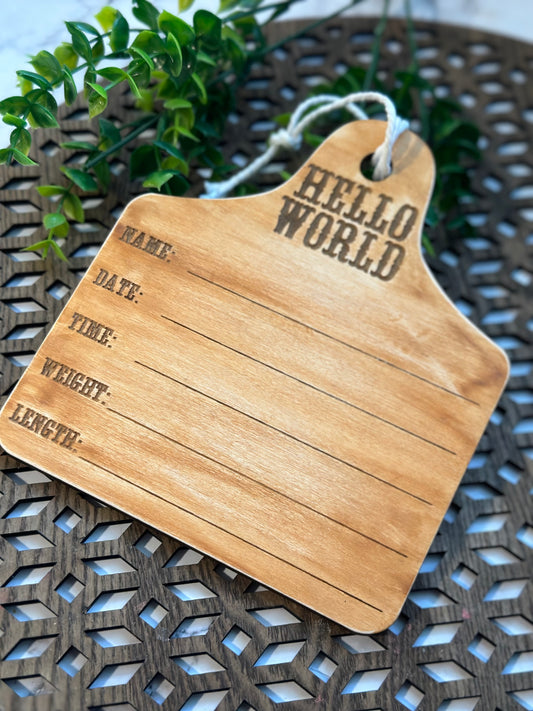 Cow Tag Birth Announcement