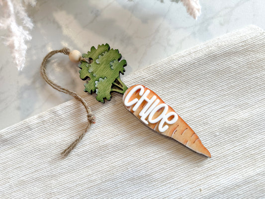 Étiquette de panier de carottes