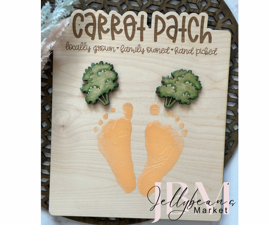 Panneau d'empreinte de pas de carottes