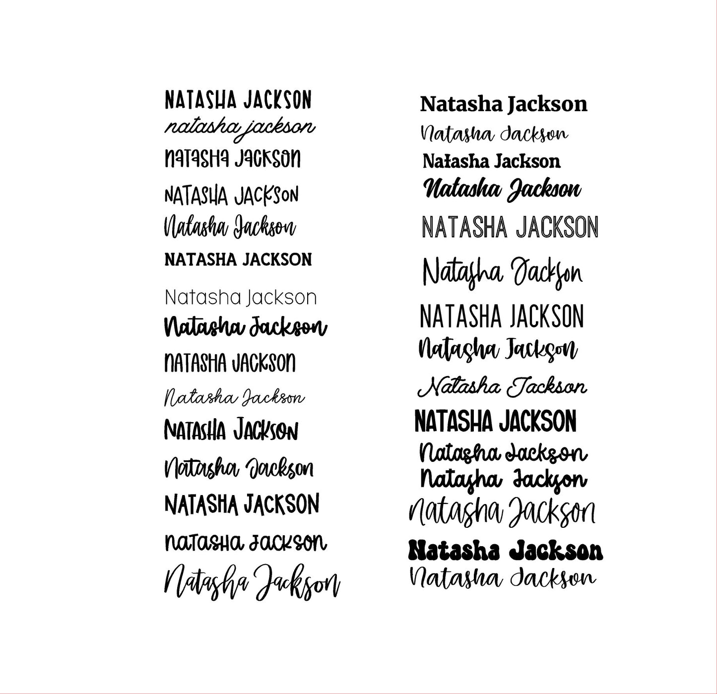 Choose your font from the image