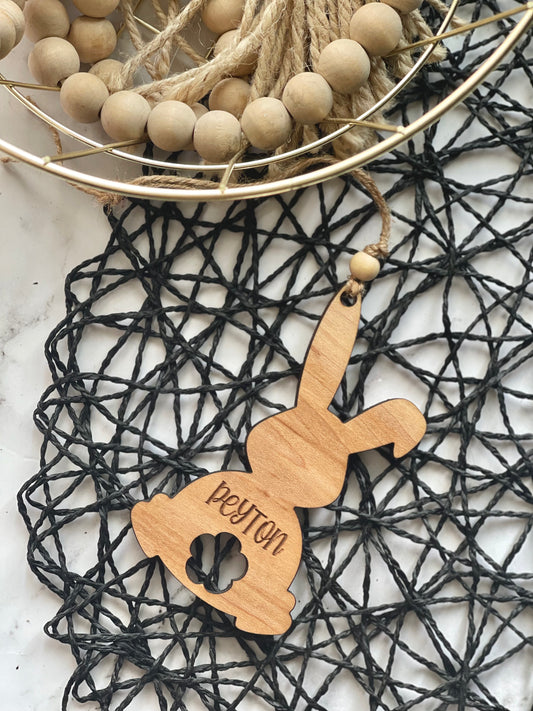 Étiquette de fesses de lapin de Pâques personnalisée