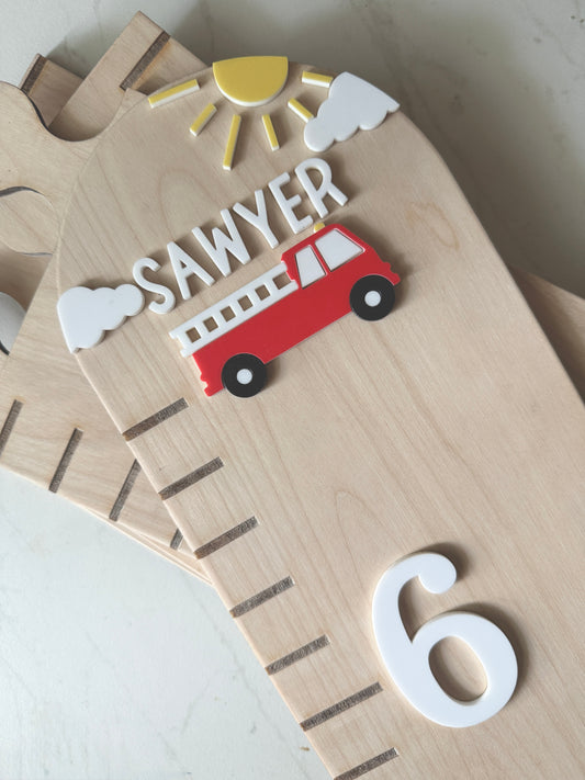 Fire Truck Puzzle Style Growth Charts