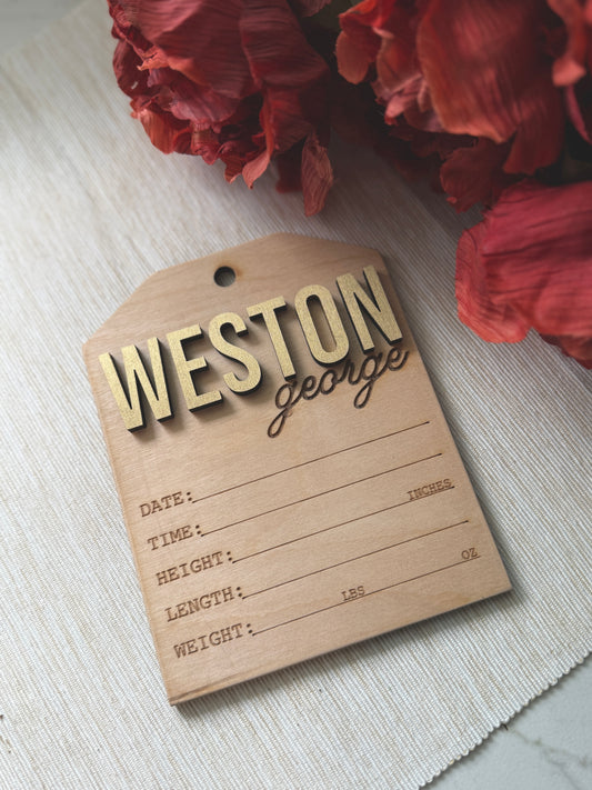 Deer Tag Birth Announcement