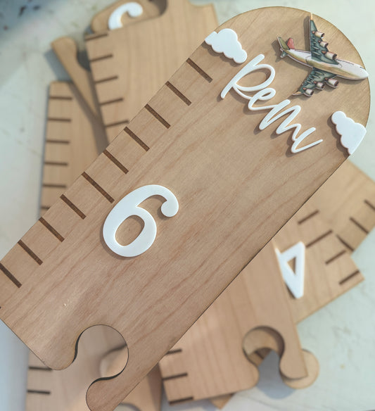 Airplane Puzzle Style Growth Chart