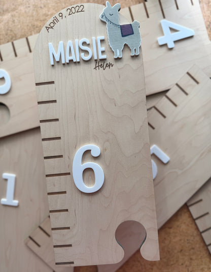 Llama Puzzle Style Growth Chart