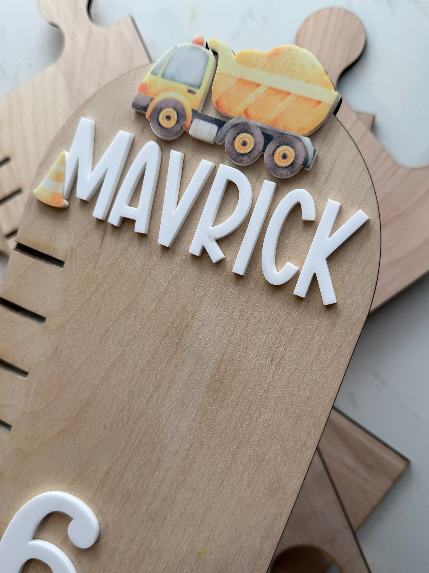 Dump Truck Puzzle Style Growth Chart