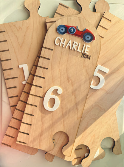 Race Car Puzzle Style Growth Chart