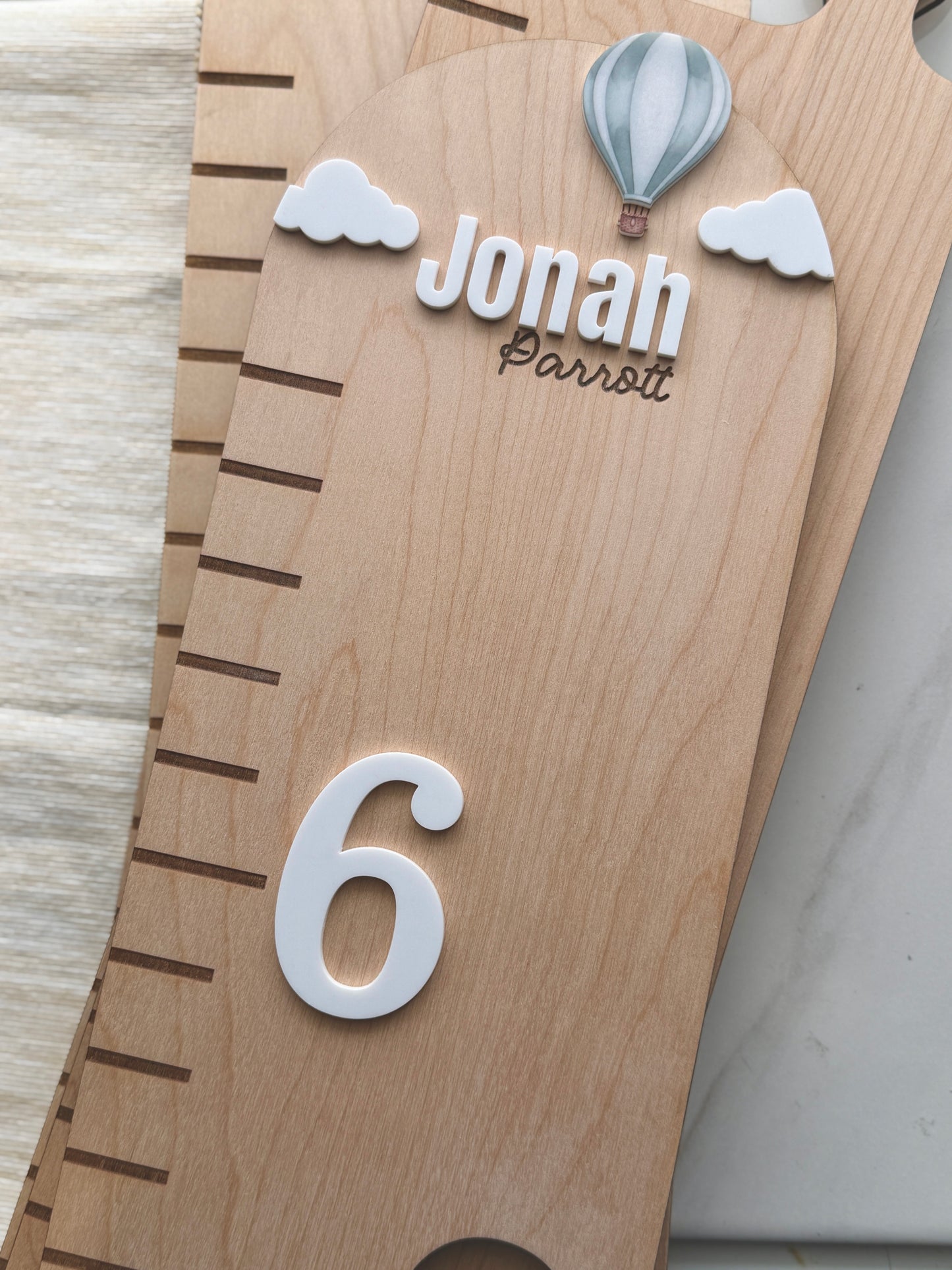 Hot Air Balloon Puzzle Style Growth Chart