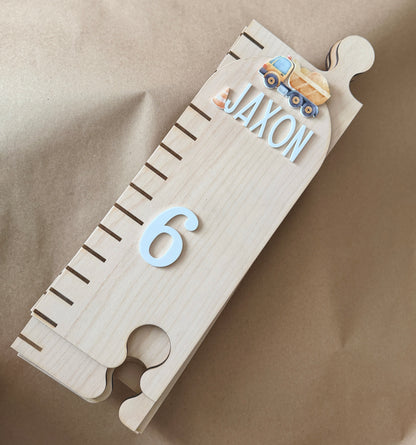 Dump Truck Puzzle Style Growth Chart