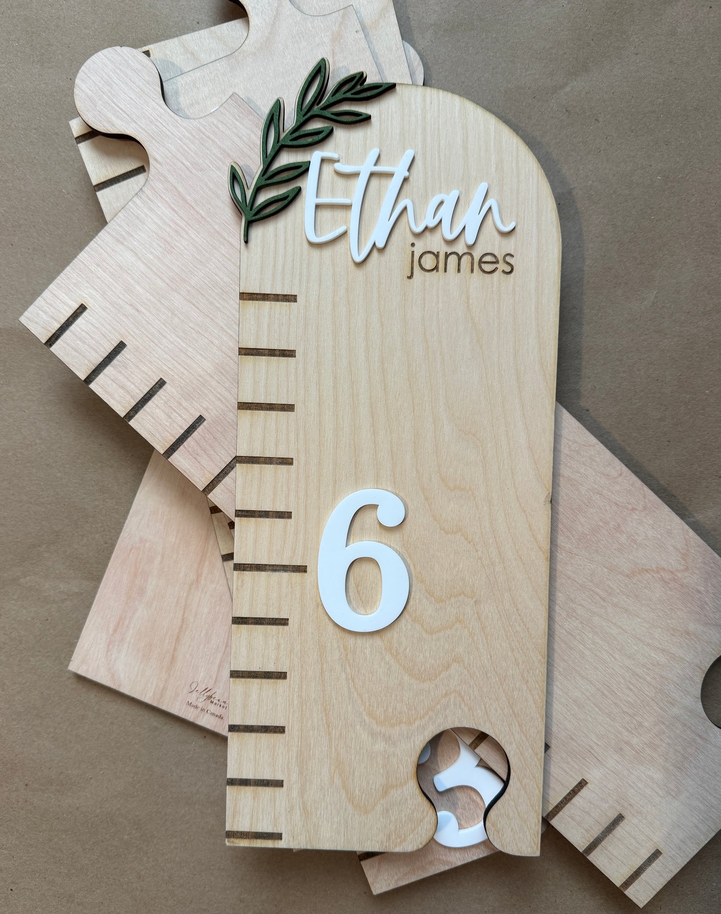 Greenery Puzzle Style Growth Chart