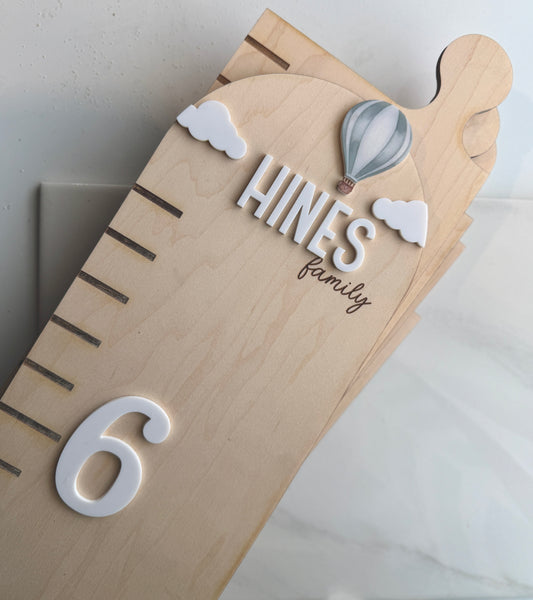 Hot Air Balloon Puzzle Style Growth Chart