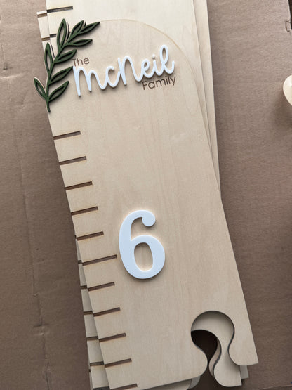 Greenery Puzzle Style Growth Chart
