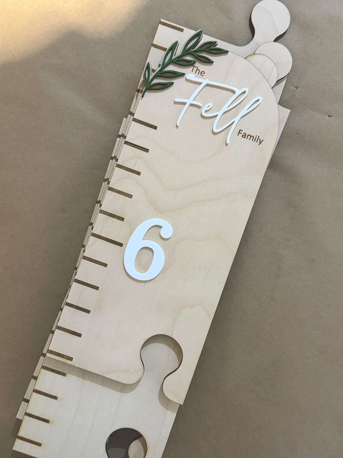 Greenery Puzzle Style Growth Chart