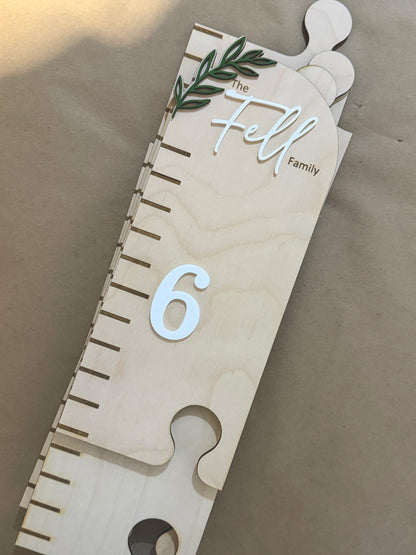 Greenery Puzzle Style Growth Chart