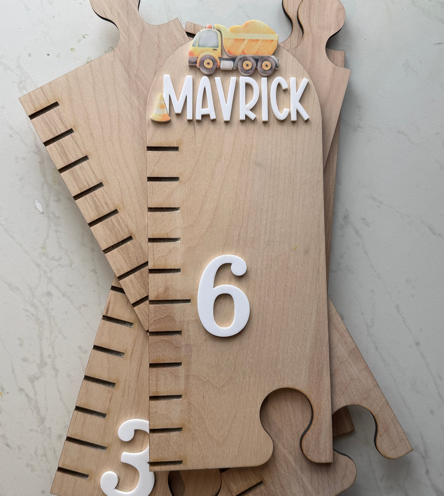 Dump Truck Puzzle Style Growth Chart