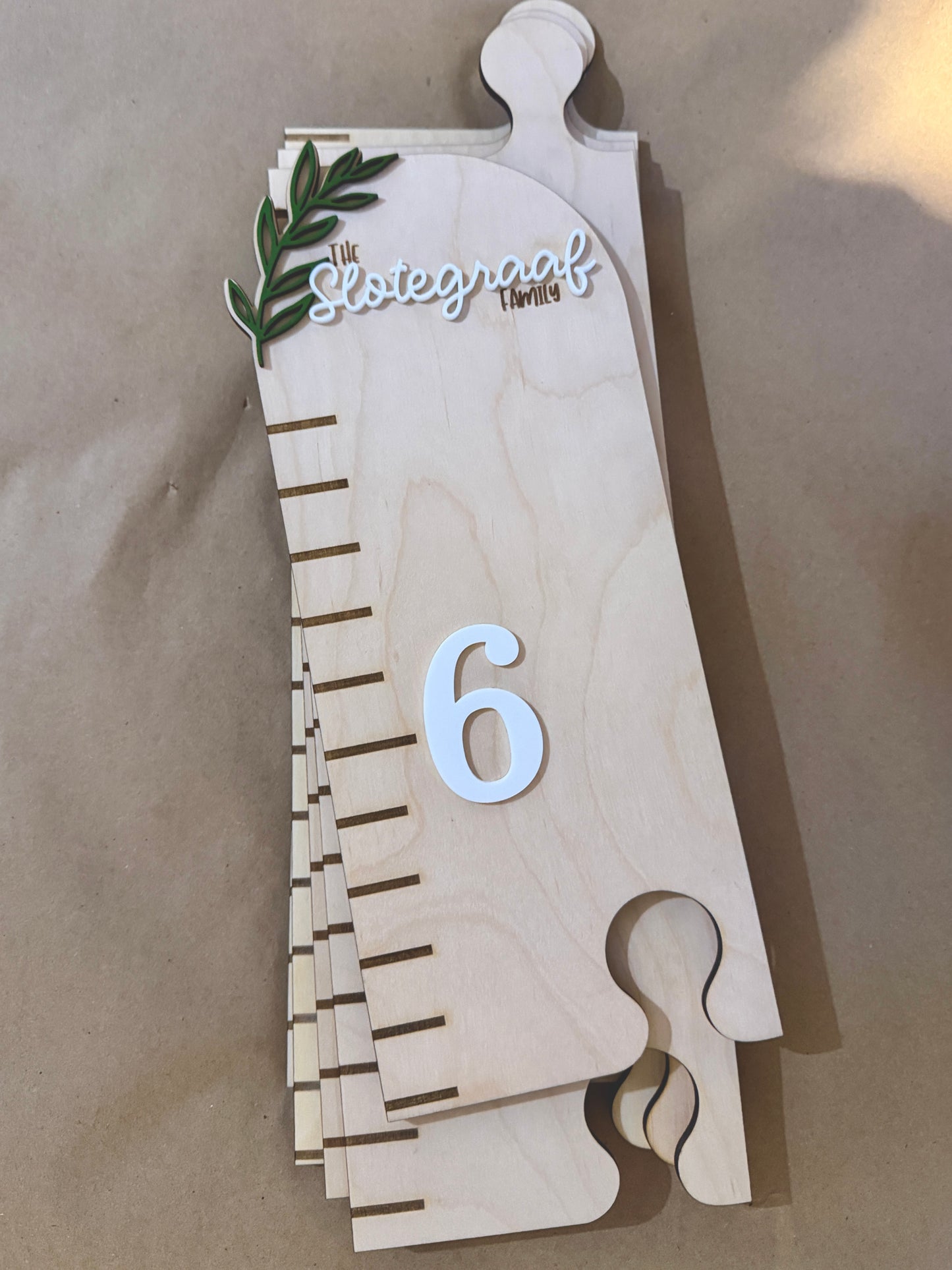 Greenery Puzzle Style Growth Chart