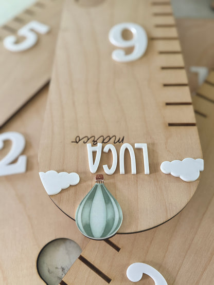 Hot Air Balloon Puzzle Style Growth Chart