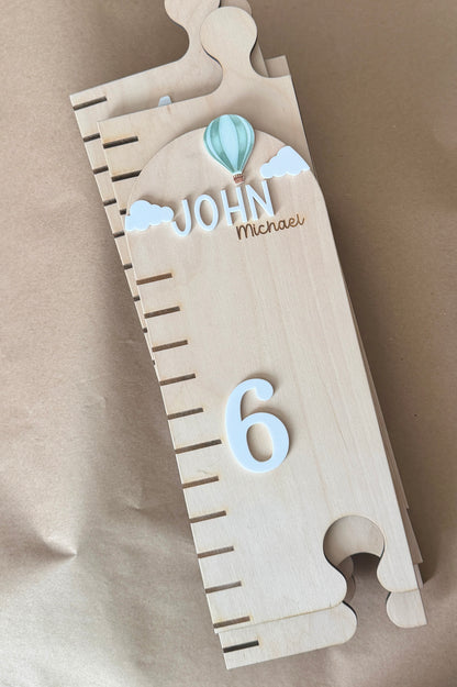 Hot Air Balloon Puzzle Style Growth Chart