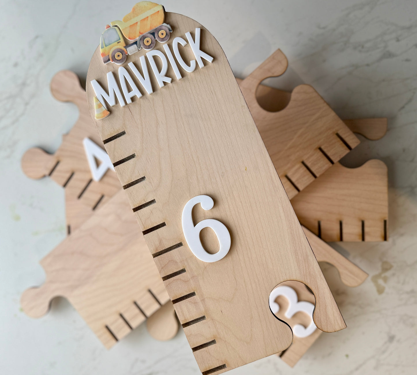 Dump Truck Puzzle Style Growth Chart
