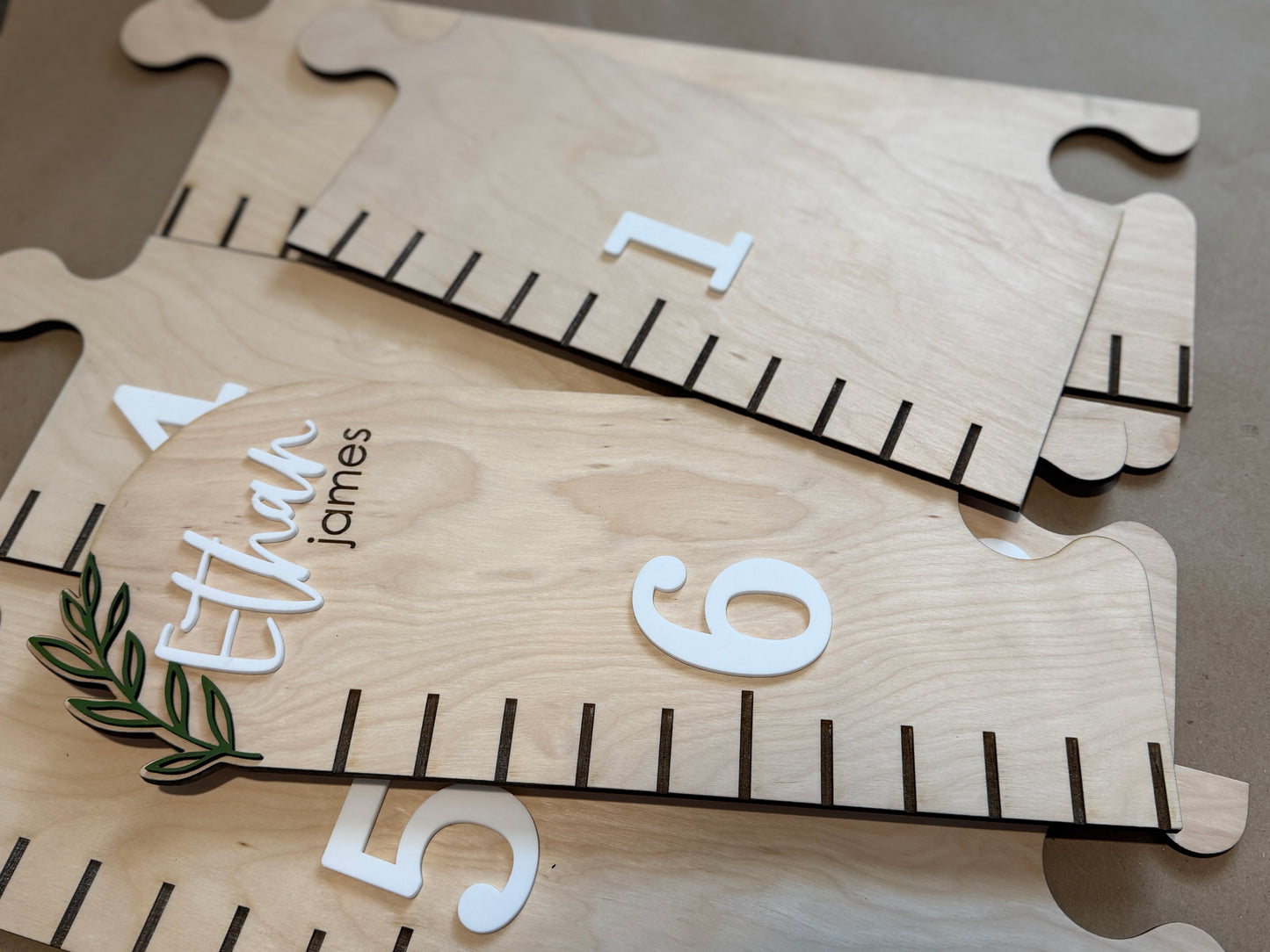 Greenery Puzzle Style Growth Chart