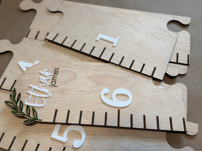 Greenery Puzzle Style Growth Chart