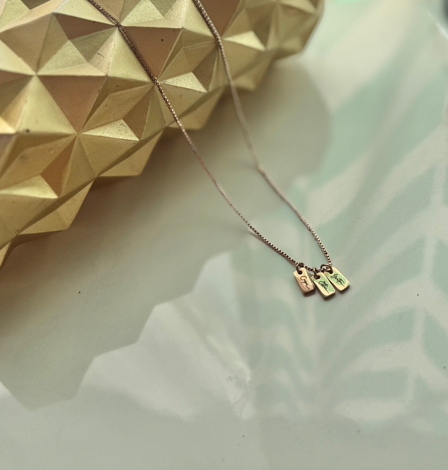 Dainty Mini Trio Tags Necklace