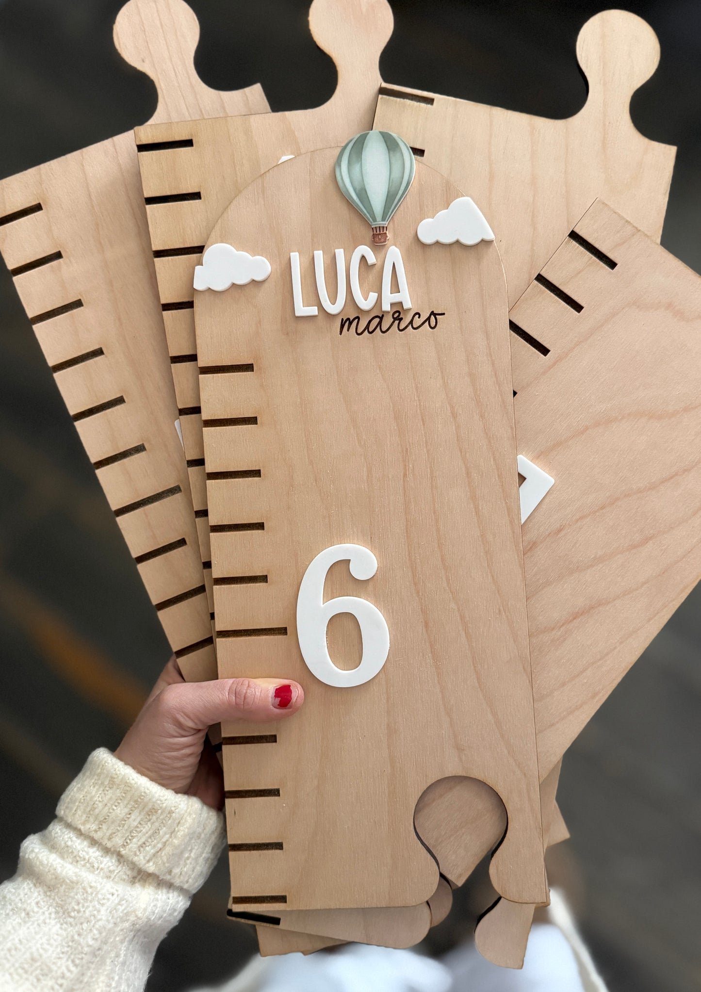 Hot Air Balloon Puzzle Style Growth Chart