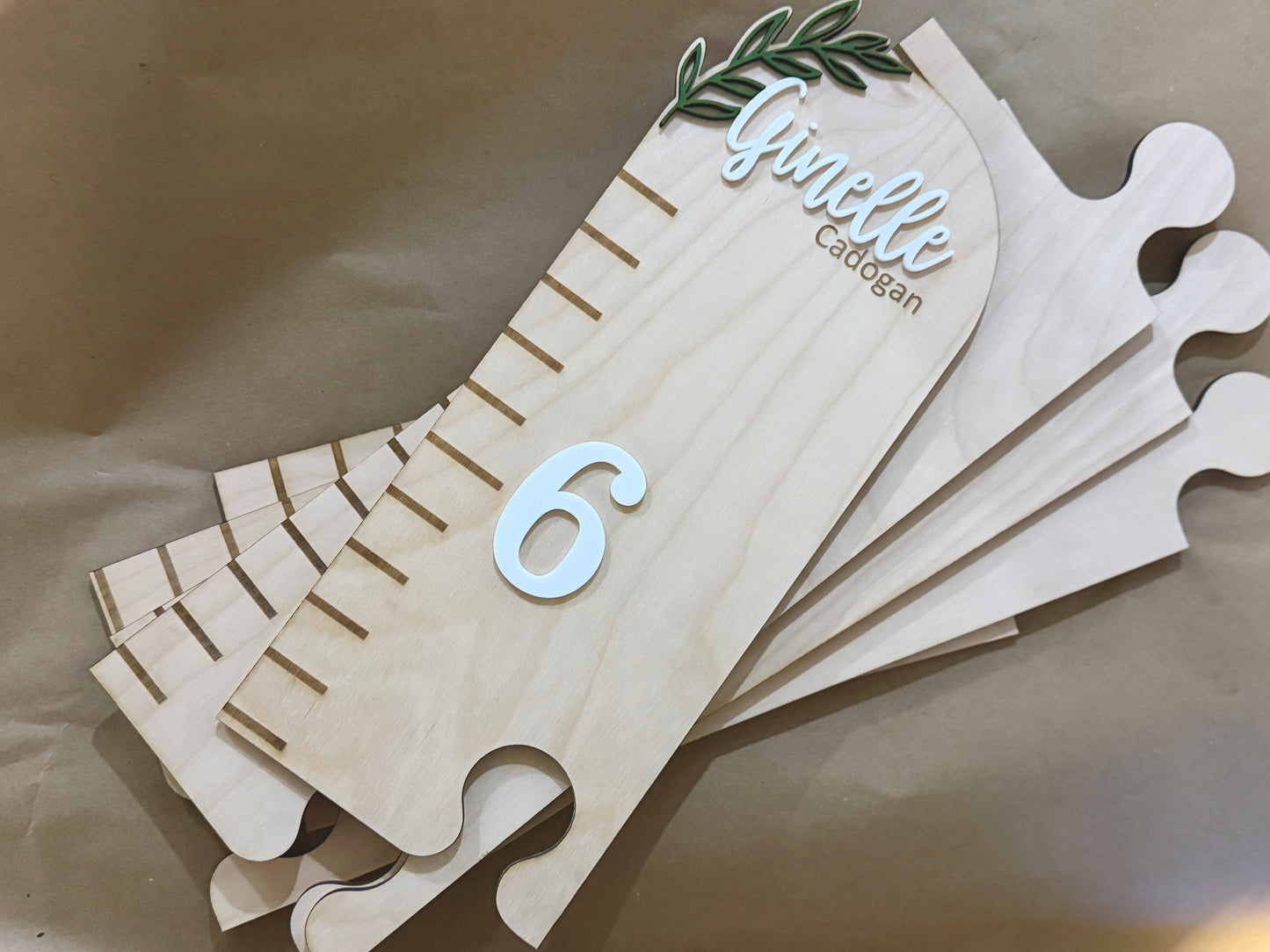 Greenery Puzzle Style Growth Chart