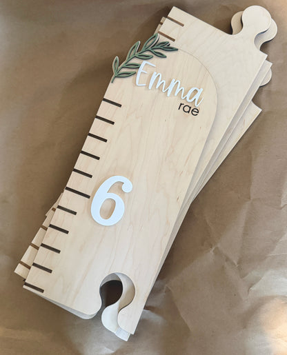 Greenery Puzzle Style Growth Chart