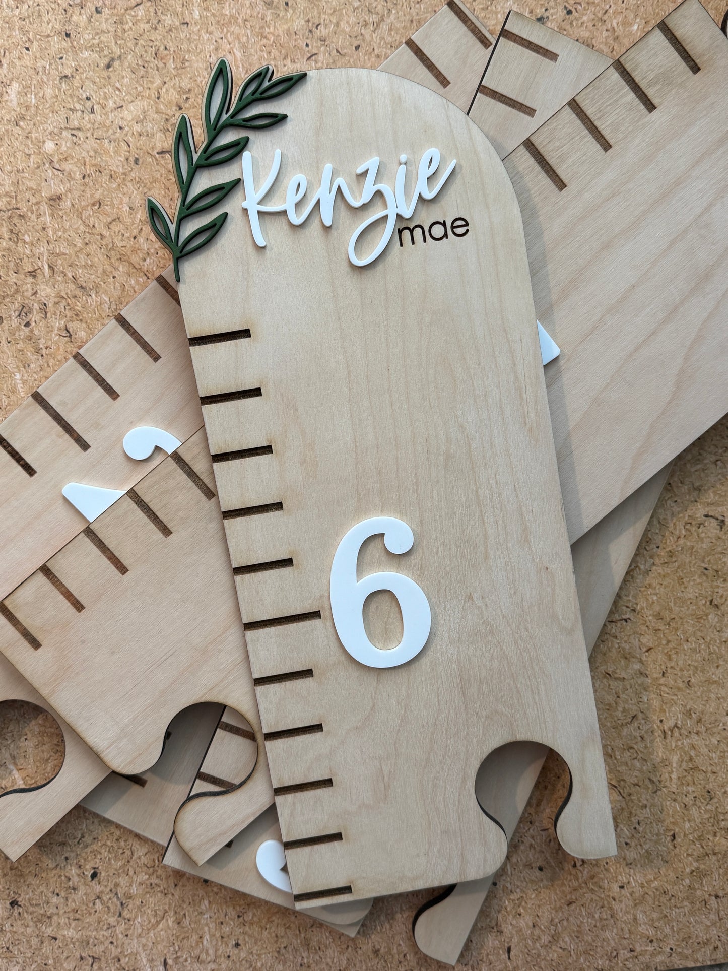 Greenery Puzzle Style Growth Chart