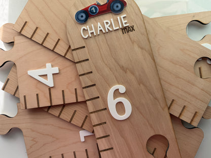Race Car Puzzle Style Growth Chart
