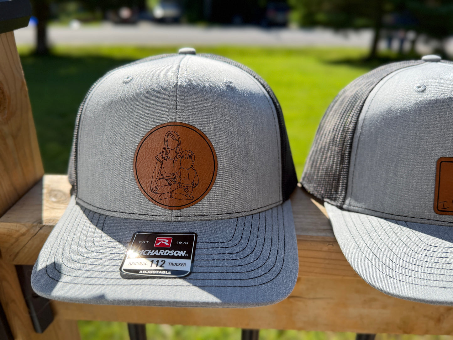 Family Photo faceless Hand drawn Patched Hats