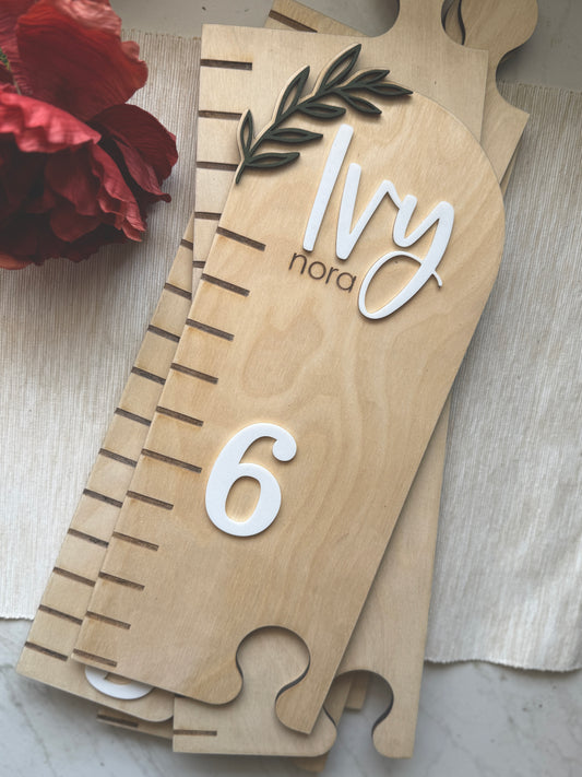 Greenery Puzzle Style Growth Chart