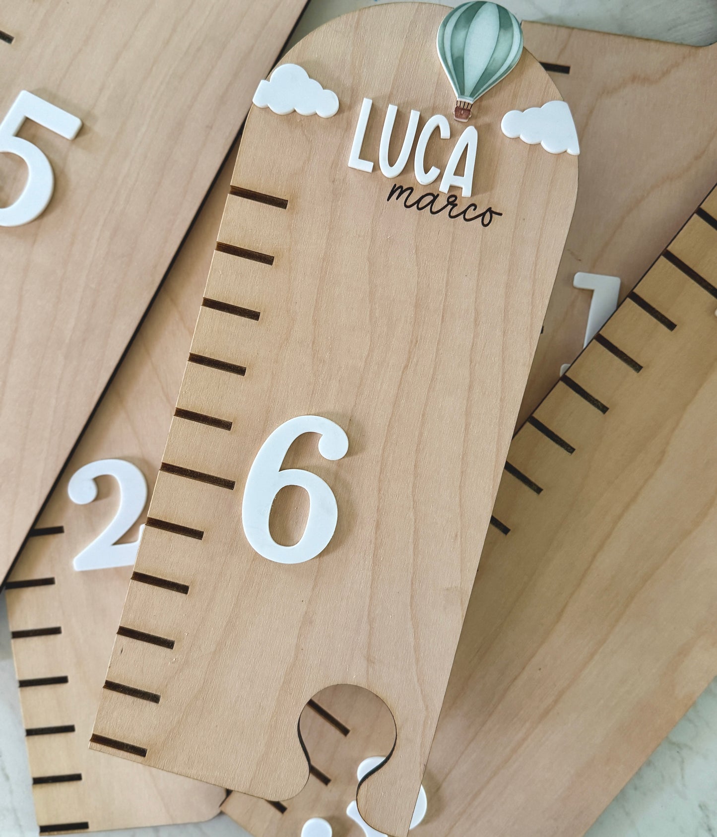 Hot Air Balloon Puzzle Style Growth Chart