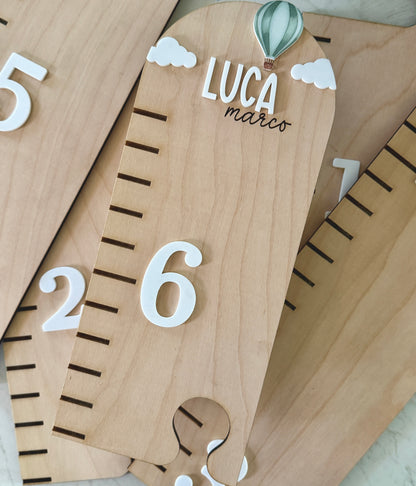 Hot Air Balloon Puzzle Style Growth Chart