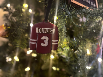 Hand Painted Jerseys featuring clients numbers and last names in the jersey colour of your choice. 