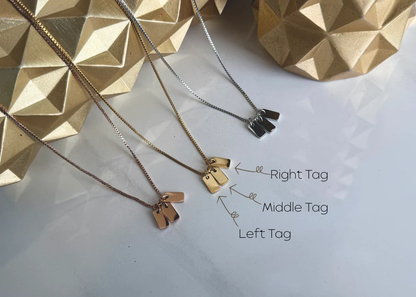 Dainty Mini Trio Tags Necklace